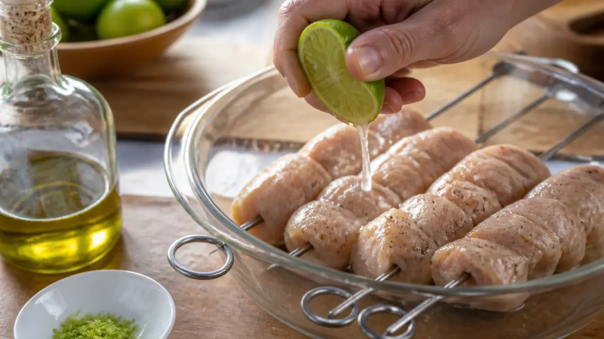 Brochettes de poulet au barbecue : le citron vert pour les garder juteuses