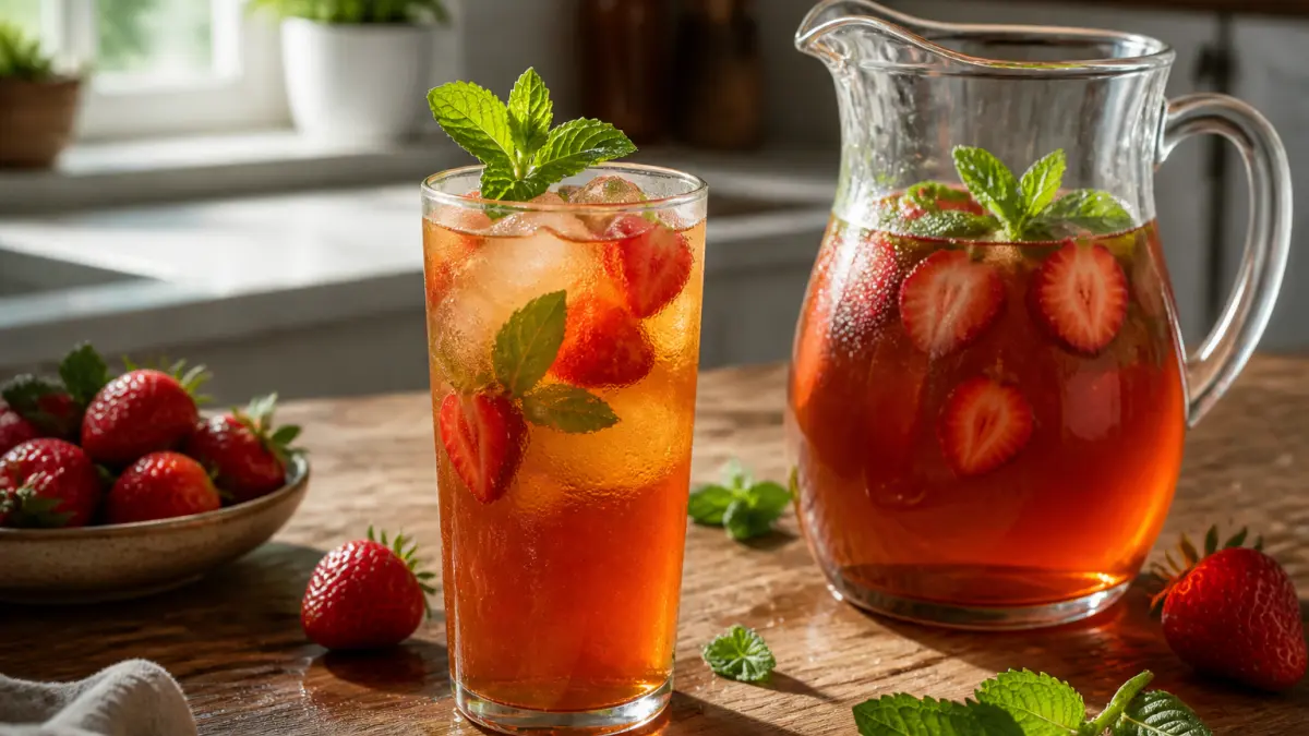 Thé glacé maison à la fraise : la recette qui fait oublier les bouteilles