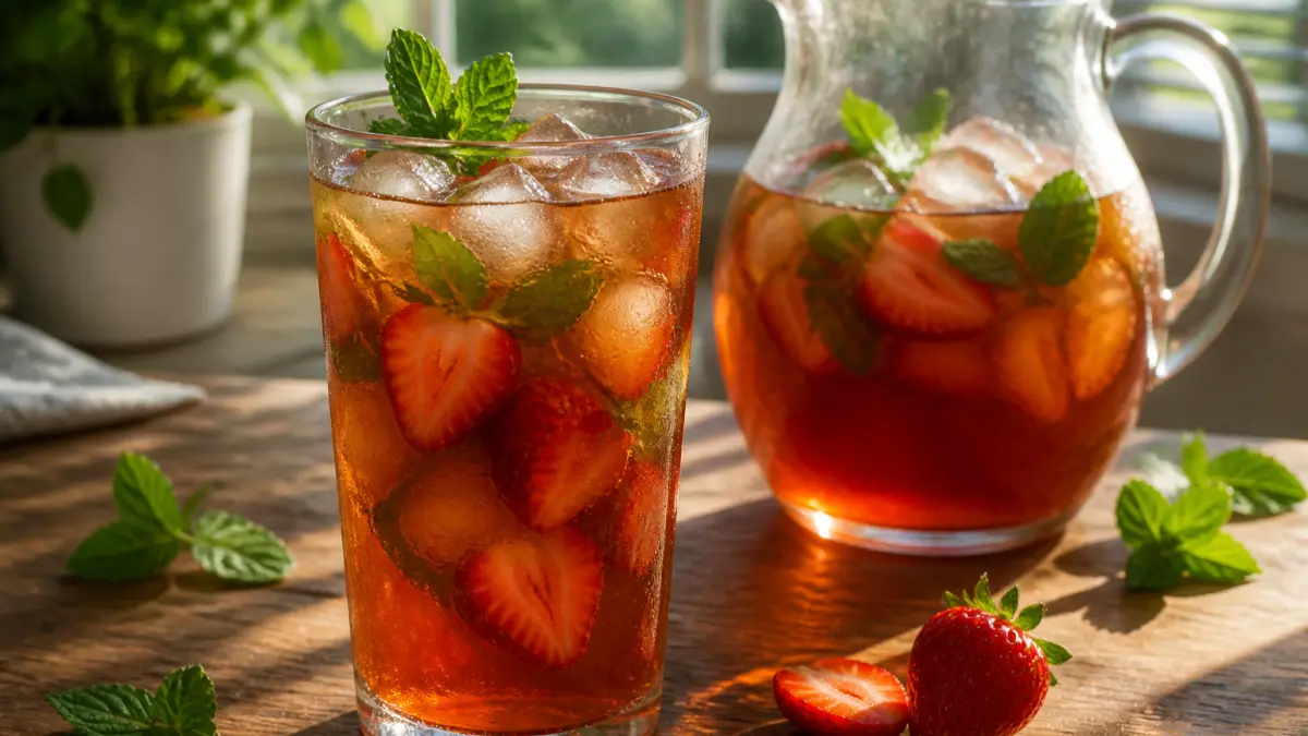Thé glacé maison à la fraise : la recette qui fait oublier les bouteilles