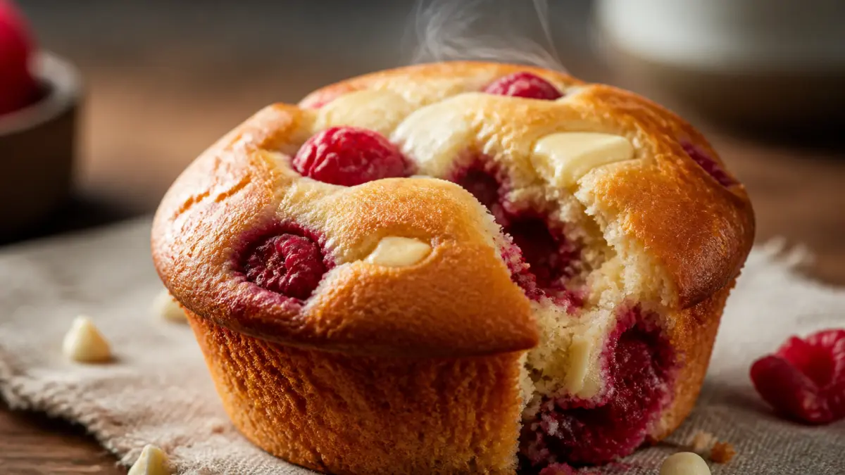 Muffins framboise chocolat blanc : la recette ultra-moelleuse