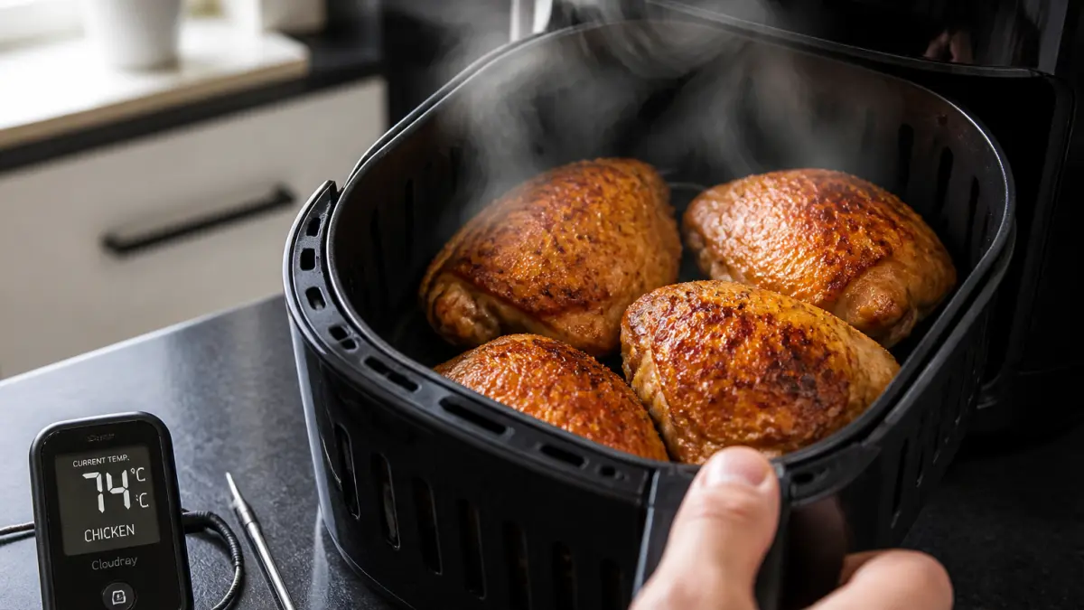 Cuisses de poulet à l’air fryer : temps de cuisson et astuces pour une peau croustillante