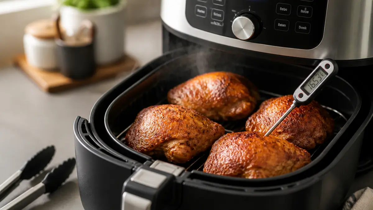 Cuisses de poulet à l’air fryer : temps de cuisson et astuces pour une peau croustillante
