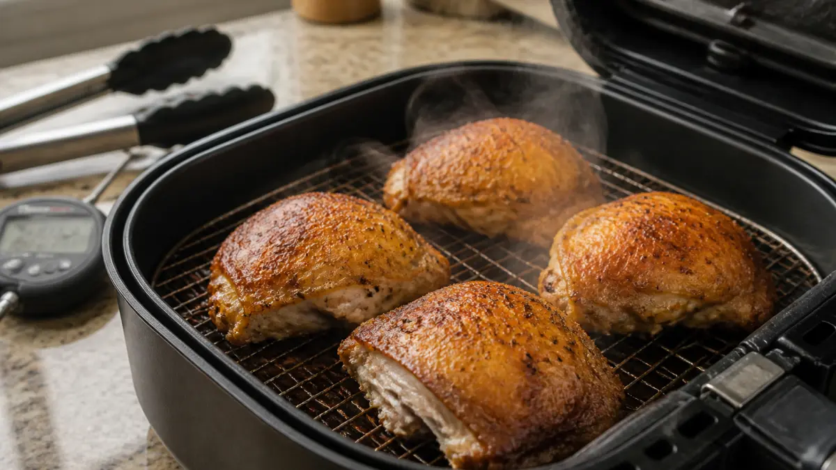 Cuisses de poulet à l’air fryer : temps de cuisson et astuces pour une peau croustillante