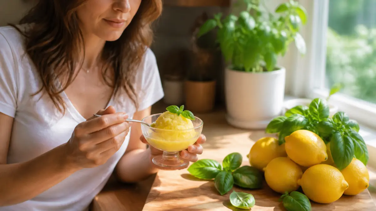 Sorbet citron basilic : la touche fraîcheur qui surprend
