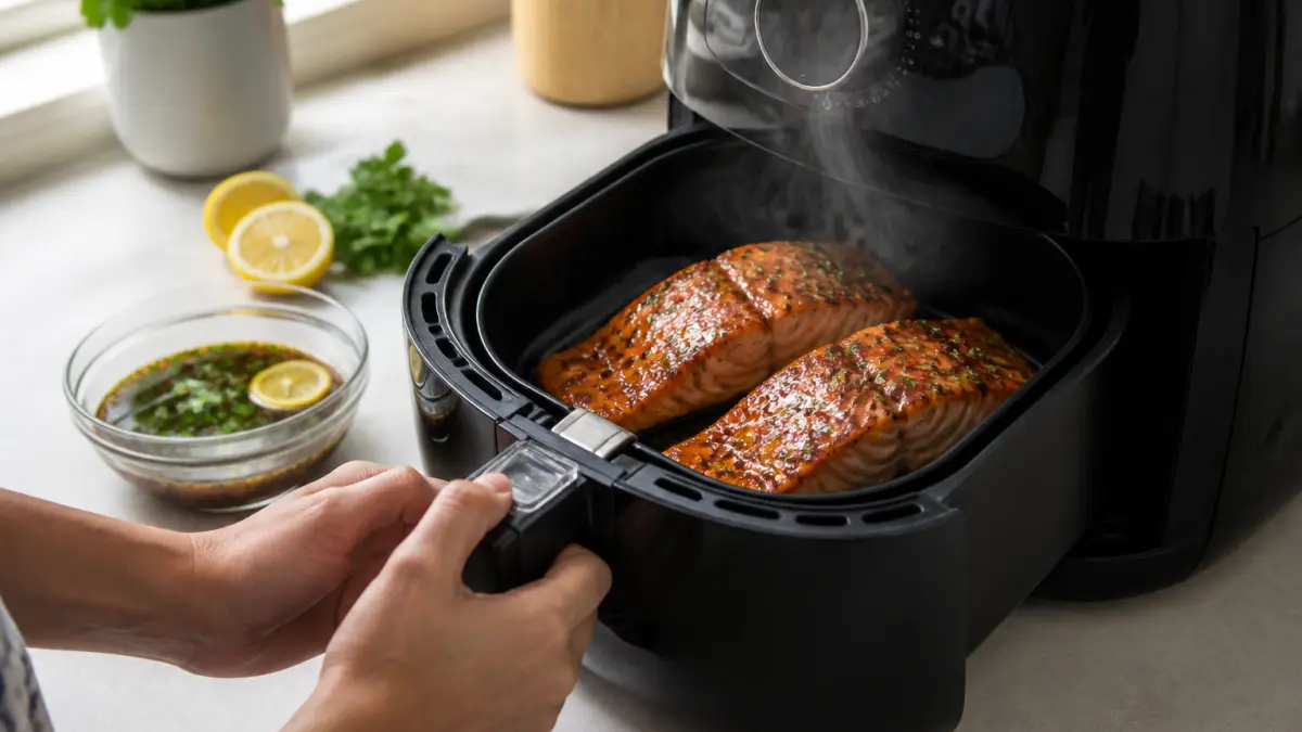 Saumon à l’air fryer : cuisson minute et idées de marinades