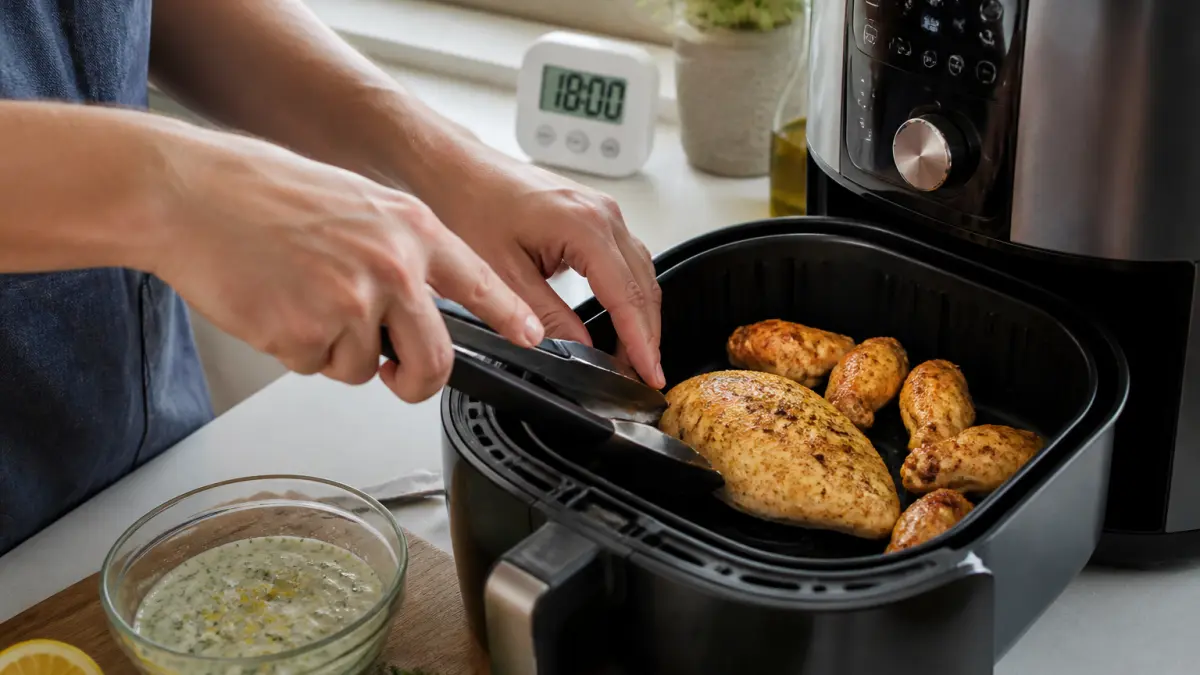 Poulet à l’air fryer : morceaux, marinades et temps de cuisson