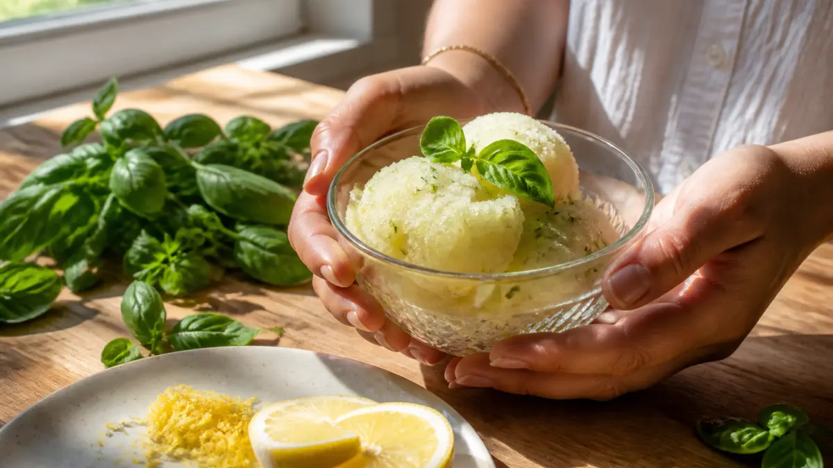 Sorbet citron basilic : la touche fraîcheur qui surprend