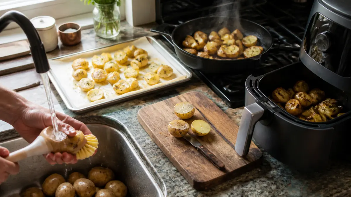 Pommes de terre grenaille : cuisson parfaite au four, à la poêle ou à l’air fryer