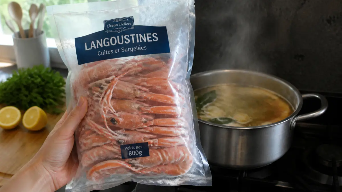 Langoustines congelées au court-bouillon : temps et astuces