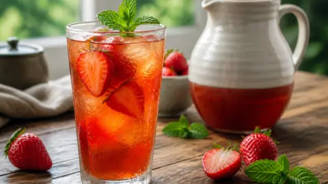 Thé glacé maison à la fraise : la recette qui fait oublier les bouteilles