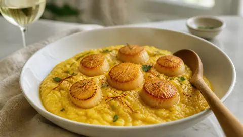 Risotto safrané aux Saint-Jacques : la recette qui impressionne