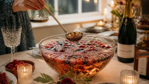 Soupe de champagne aux fruits rouges : la recette festive
