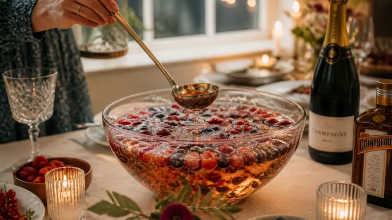 Soupe de champagne aux fruits rouges : la recette festive